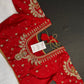 Red Pearl Silk Maggam Aari Blouse