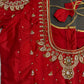 Red Pearl Silk Maggam Aari Blouse