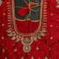 Red Pearl Silk Maggam Aari Blouse