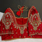 Red Pearl Silk Maggam Aari Blouse