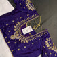 Purple Pearl Silk Maggam Aari Blouse