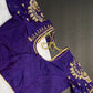 Purple Pearl Silk Maggam Aari Blouse