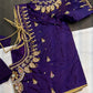Purple Pearl Silk Maggam Aari Blouse