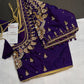 Purple Pearl Silk Maggam Aari Blouse
