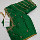 Green Silk Maggam Aari Blouse