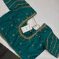Teal Green Silk Maggam Aari Blouse