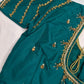 Teal Green Silk Maggam Aari Blouse