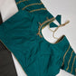 Teal Green Silk Maggam Aari Blouse