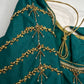 Teal Green Silk Maggam Aari Blouse