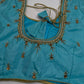 Teal Blue Silk Maggam Aari Blouse