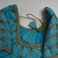 Teal Blue Silk Maggam Aari Blouse