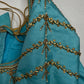 Teal Blue Silk Maggam Aari Blouse