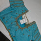 Teal Blue Silk Maggam Aari Blouse