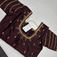 Brown Silk Maggam Aari Blouse