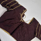 Brown Silk Maggam Aari Blouse