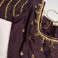 Brown Silk Maggam Aari Blouse