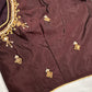 Brown Silk Maggam Aari Blouse