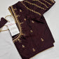 Brown Silk Maggam Aari Blouse