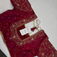 Maroon Red Silk Maggam Aari Blouse