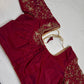 Maroon Red Silk Maggam Aari Blouse