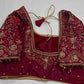 Maroon Red Silk Maggam Aari Blouse