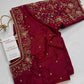 Maroon Red Silk Maggam Aari Blouse