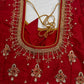 Red Silk Pearl Maggam Aari Blouse