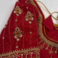 Red Silk Pearl Maggam Aari Blouse