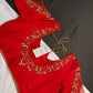 Red Net Silk Maggam Aari Blouse