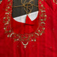 Red Net Silk Maggam Aari Blouse