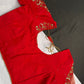 Red Net Silk Maggam Aari Blouse