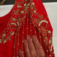Red Net Silk Maggam Aari Blouse