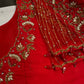 Red Net Silk Maggam Aari Blouse