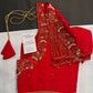 Red Net Silk Maggam Aari Blouse