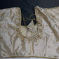 Cream Beigh Silk Maggam Aari Blouse