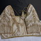Cream Beigh Silk Maggam Aari Blouse