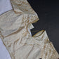 Cream Beigh Silk Maggam Aari Blouse