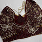 Brown Butterfly Silk Maggam Aari Blouse