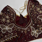Brown Butterfly Silk Maggam Aari Blouse