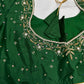 Green Butterfly Silk Maggam Aari Blouse