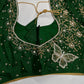 Green Butterfly Silk Maggam Aari Blouse