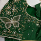 Green Butterfly Silk Maggam Aari Blouse
