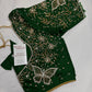 Green Butterfly Silk Maggam Aari Blouse