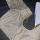 Beige Butterfly Silk Maggam Aari Blouse