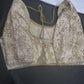Beige Butterfly Silk Maggam Aari Blouse