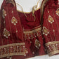 Maroon Red Silk Pearl Maggam Aari Blouse