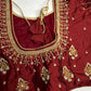 Maroon Red Silk Pearl Maggam Aari Blouse