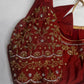 Maroon Red Silk Maggam Aari Blouse