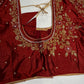 Maroon Red Silk Maggam Aari Blouse