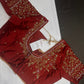 Maroon Red Silk Maggam Aari Blouse